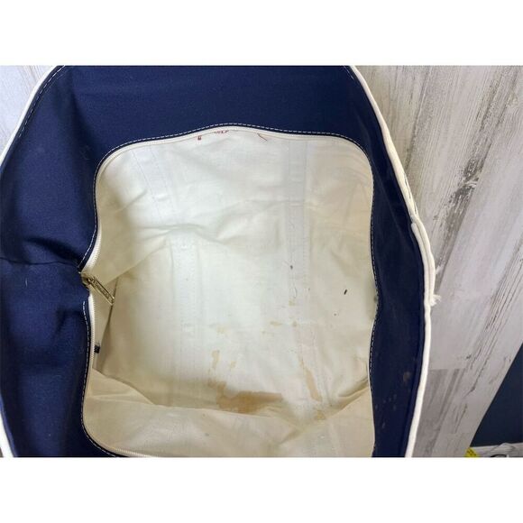 Vintage LL Bean Boat and Tote Bag Nautical‎ Sailing Design cream large - Picture 8 of 12